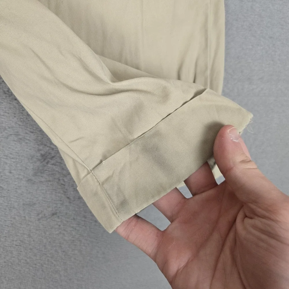 Polo Ralph Lauren Hammond Pant Mens 33x30 Vintage Khaki Pleated Cuffed Y2K